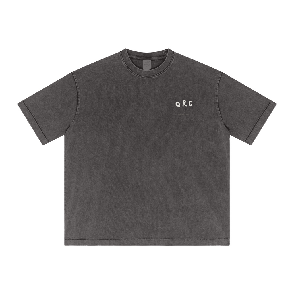 285GSM Vintage Snowflake Wash T-shirt Dark gray