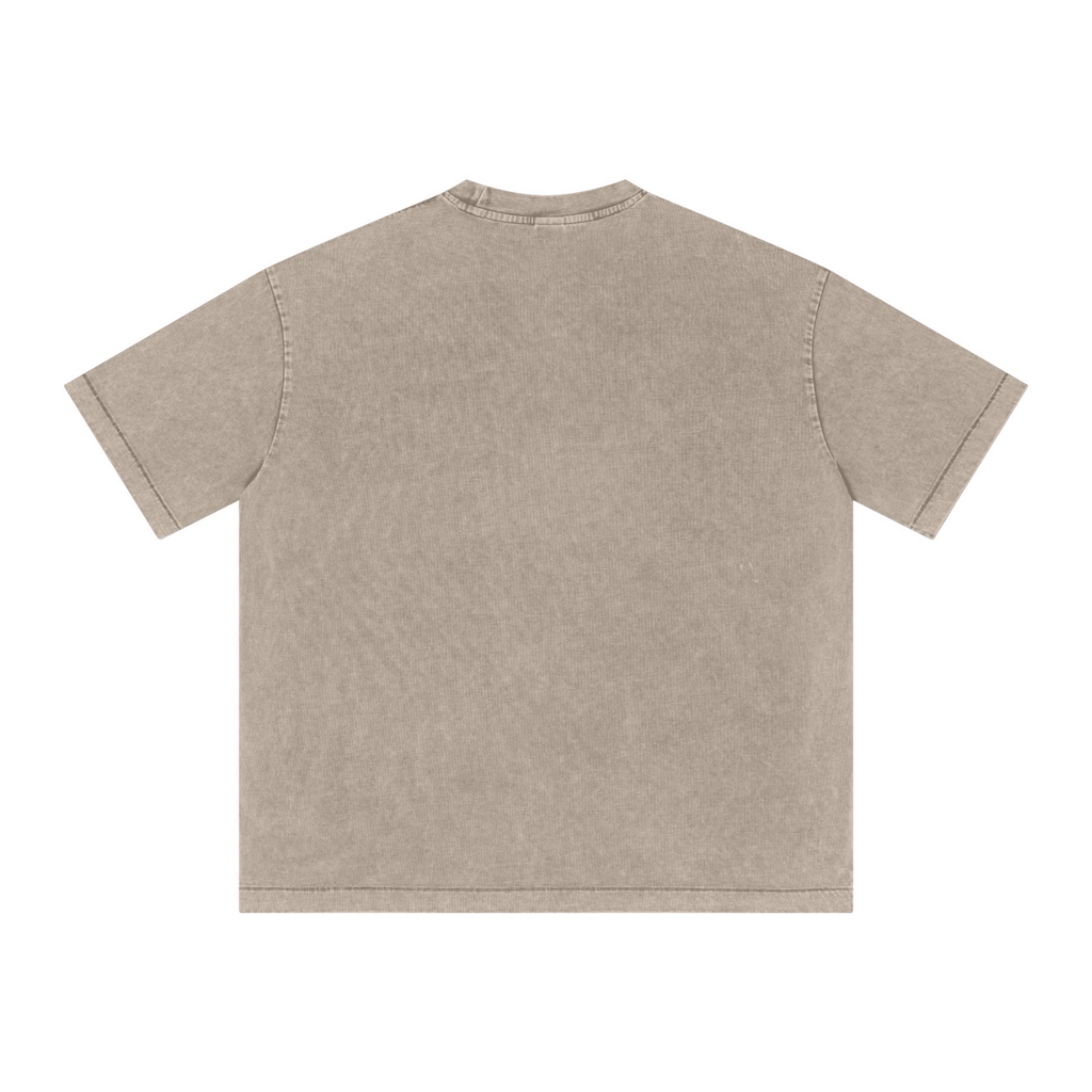 285GSM Vintage Snowflake Wash T-shirt khaki