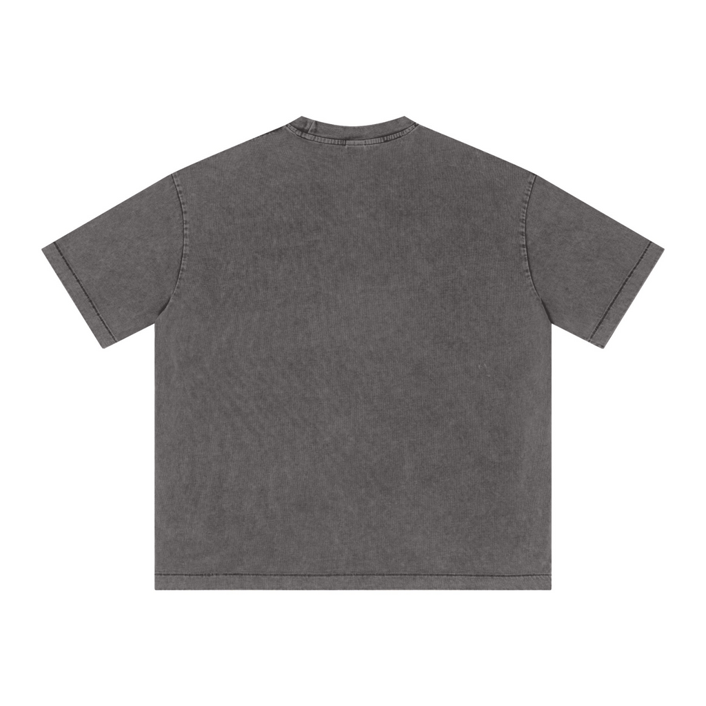 285GSM Vintage Snowflake Wash T-shirt Dark gray