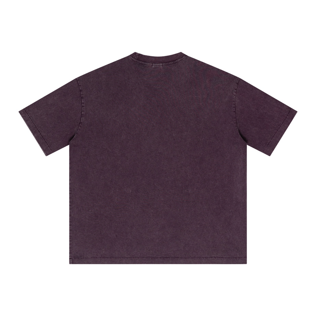 285GSM Vintage Snowflake Wash T-shirt Purple