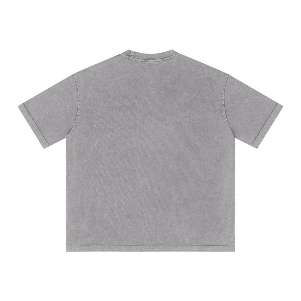 285GSM Vintage Snowflake Wash T-shirt Light grey