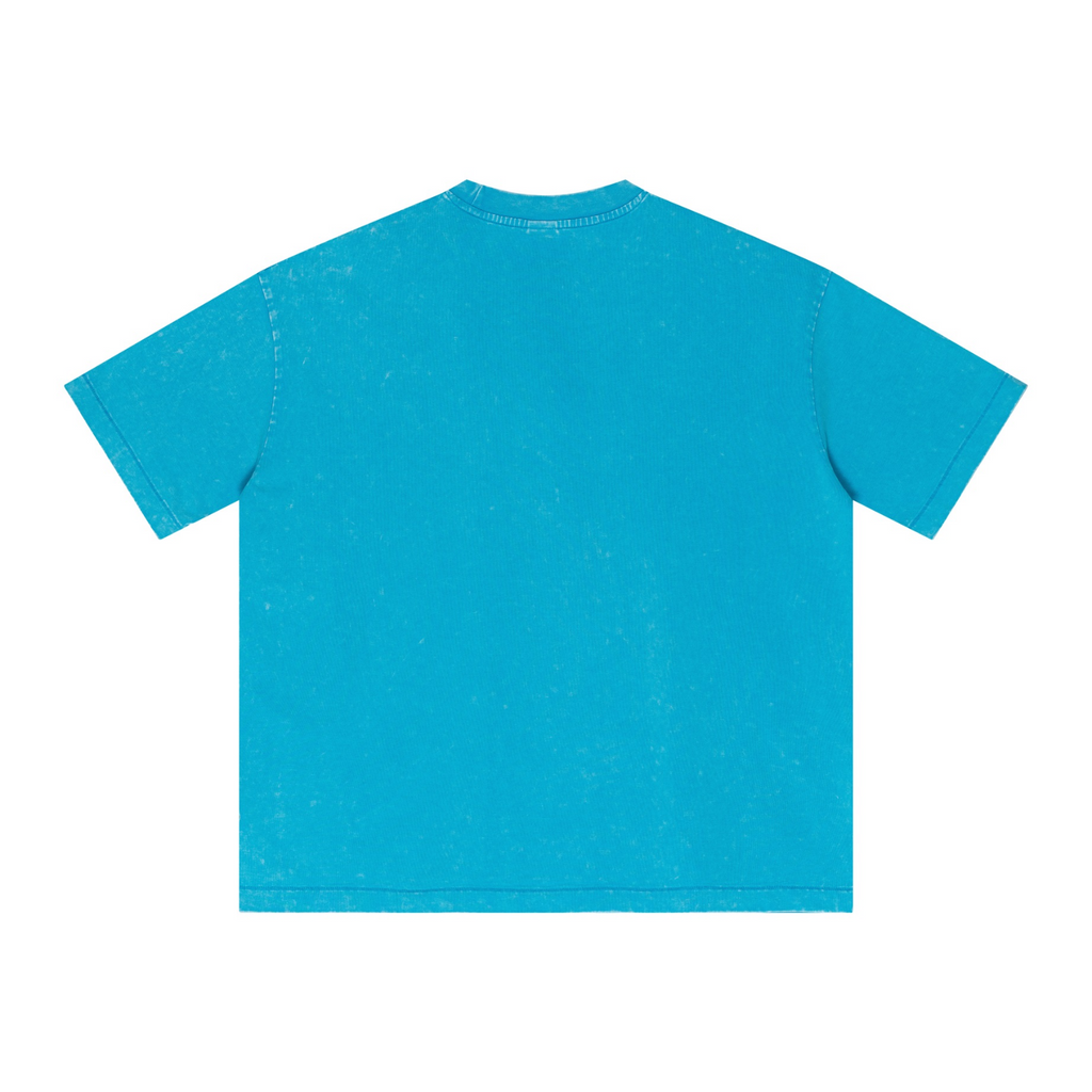 285GSM Vintage Snowflake Wash T-shirt Blue