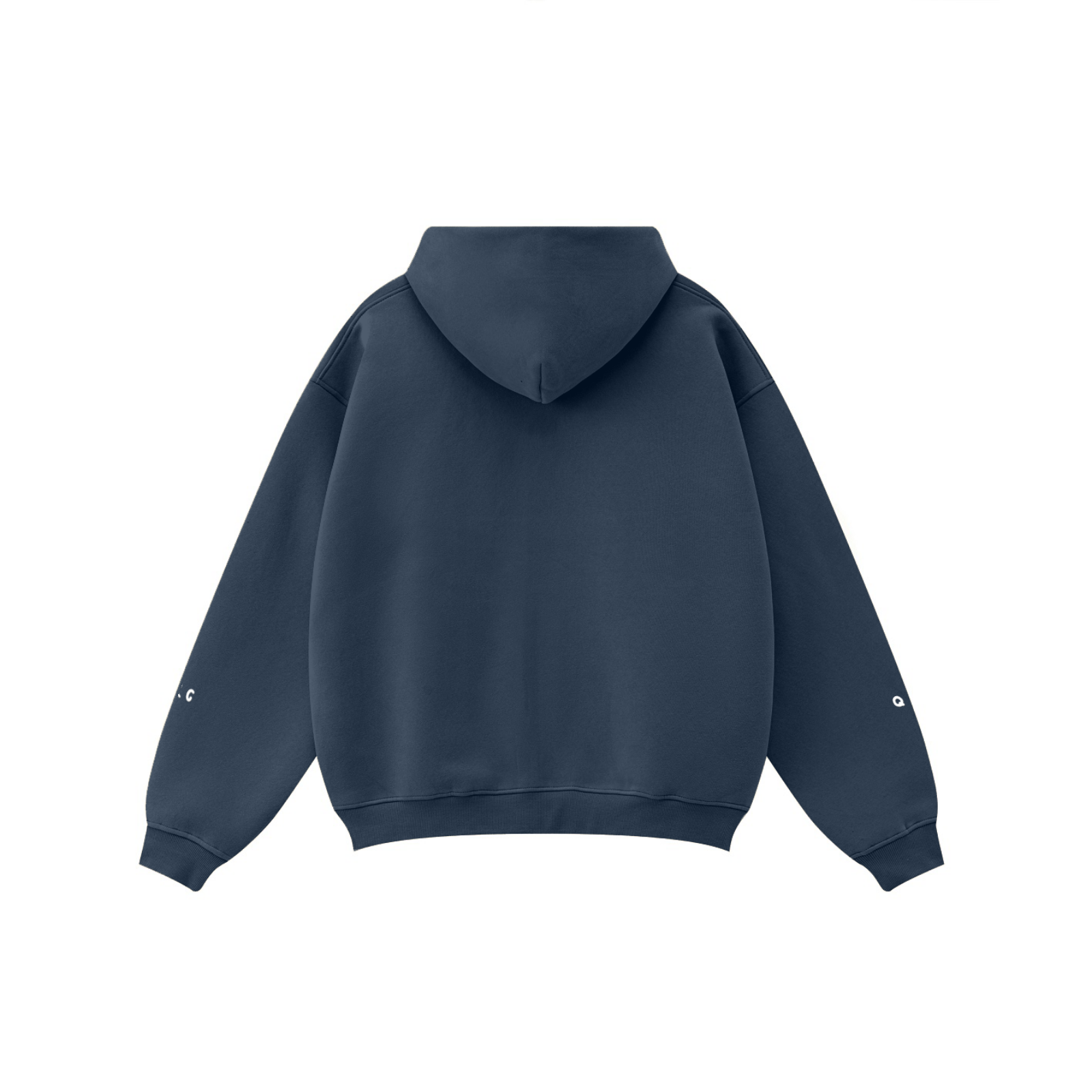 345GSM Solid Color Zip-Up Hoodie – Unisex Full-Zip, Cozy Fleece Interior Midnight Navy