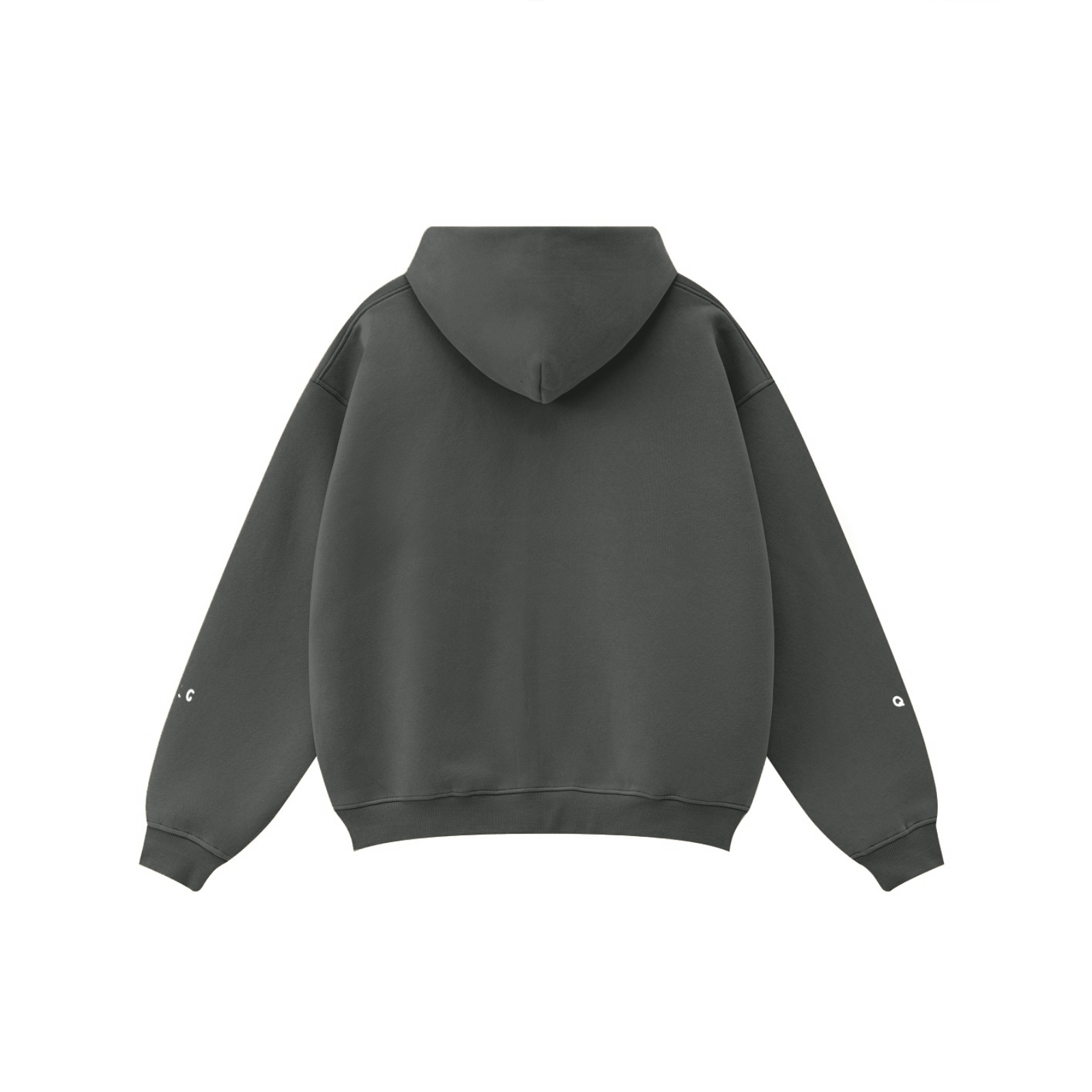 345GSM Solid Color Zip-Up Hoodie – Unisex Full-Zip, Cozy Fleece Interior Charcoal