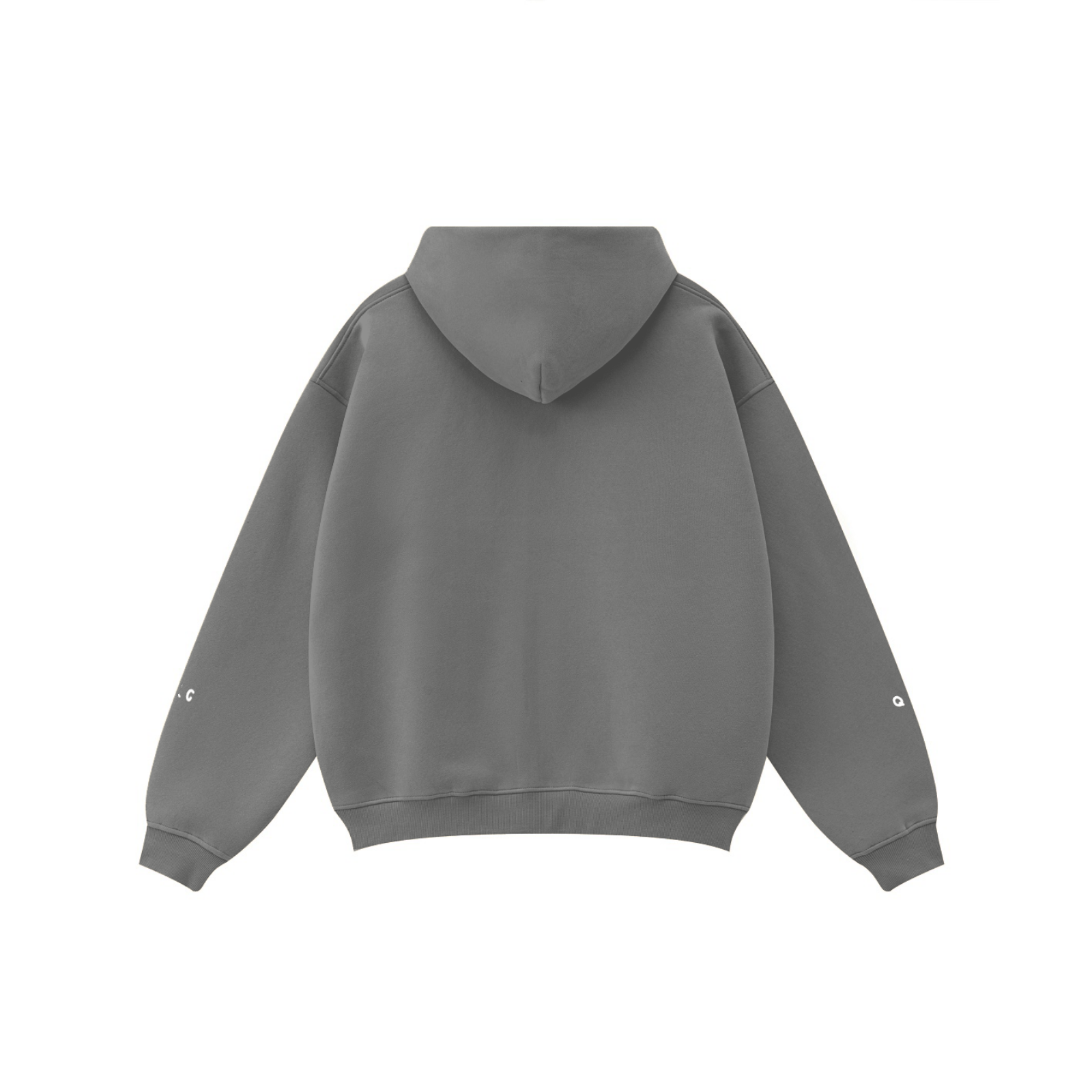345GSM Solid Color Zip-Up Hoodie – Unisex Full-Zip, Cozy Fleece Interior Heather Gray