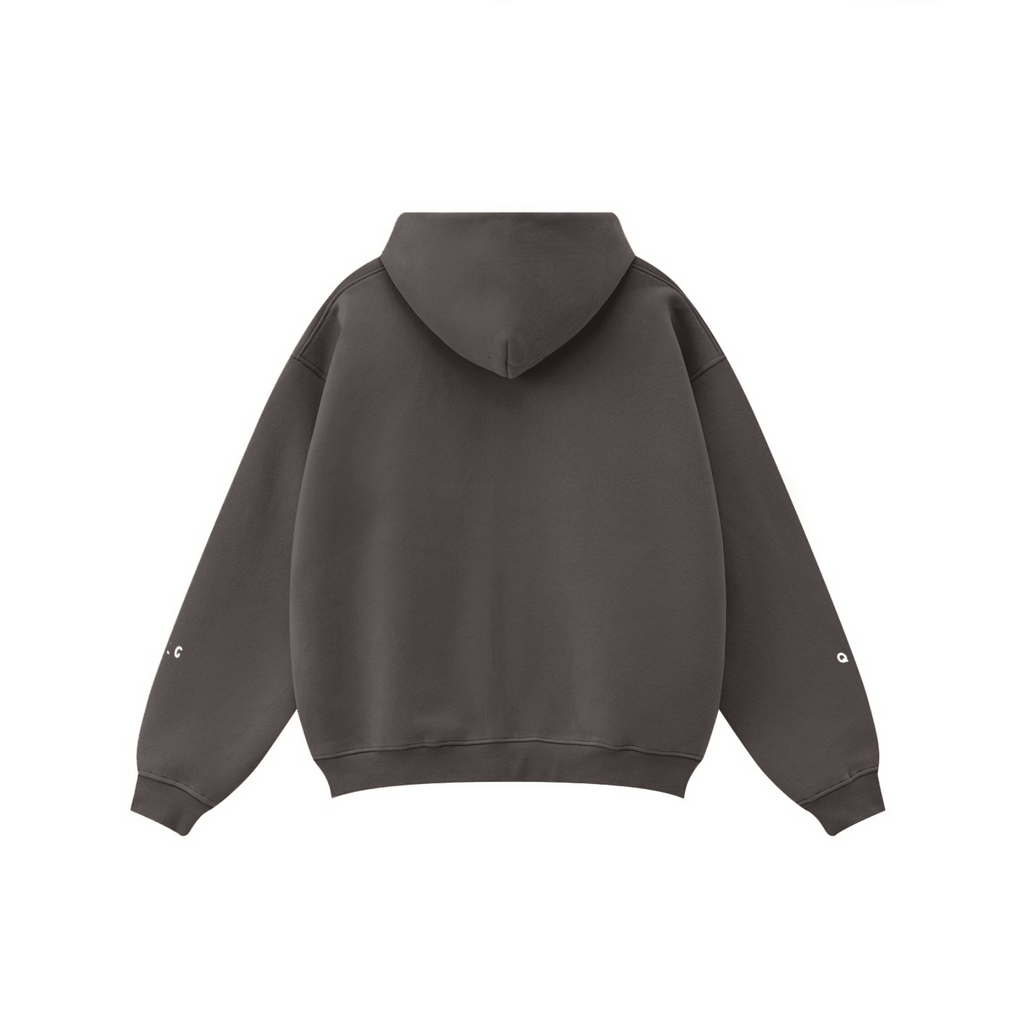 345GSM Solid Color Zip-Up Hoodie – Unisex Full-Zip, Cozy Fleece Interior Plum