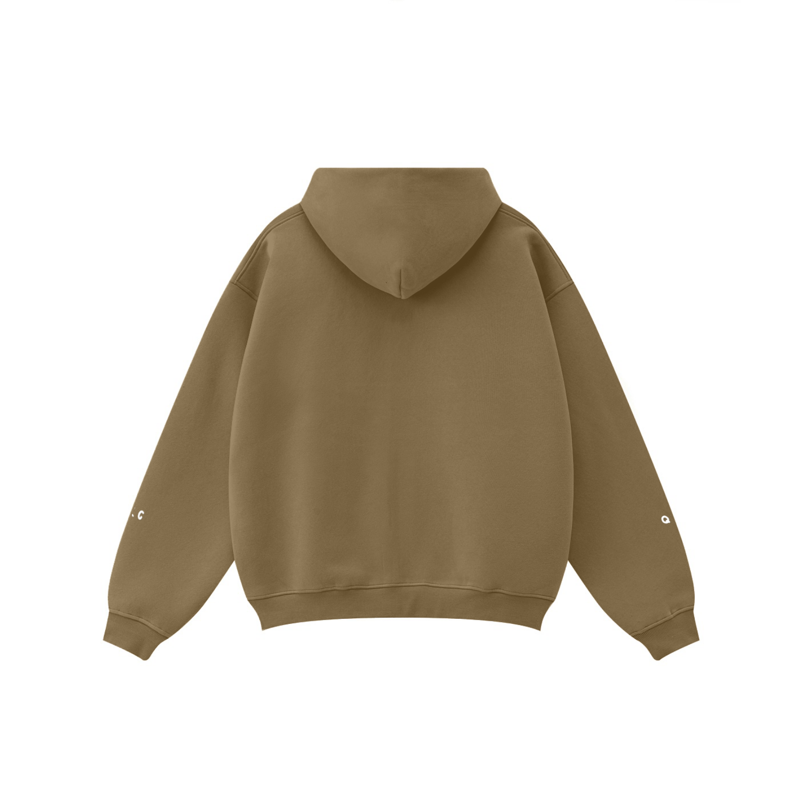 345GSM Solid Color Zip-Up Hoodie – Unisex Full-Zip, Cozy Fleece Interior Caramel