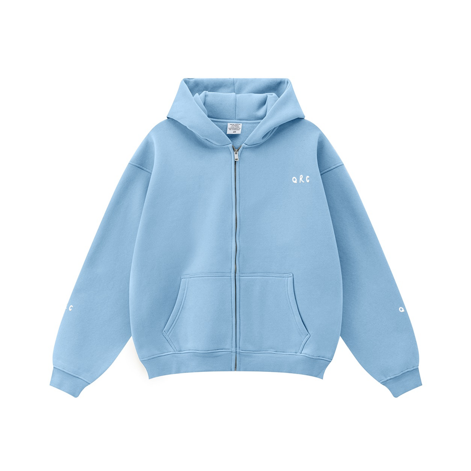 345GSM Solid Color Zip-Up Hoodie – Unisex Full-Zip, Cozy Fleece Interior Royal Blue