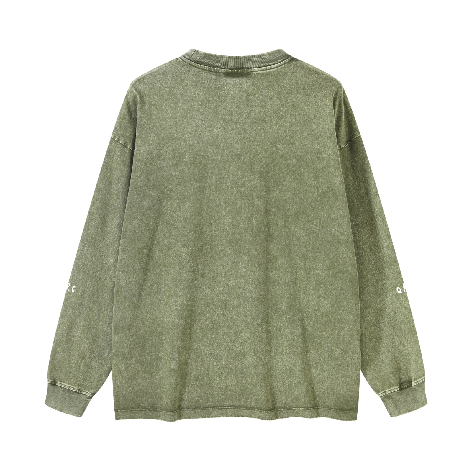 270GSM Women’s Versatile Vintage Long Sleeve Tee Green