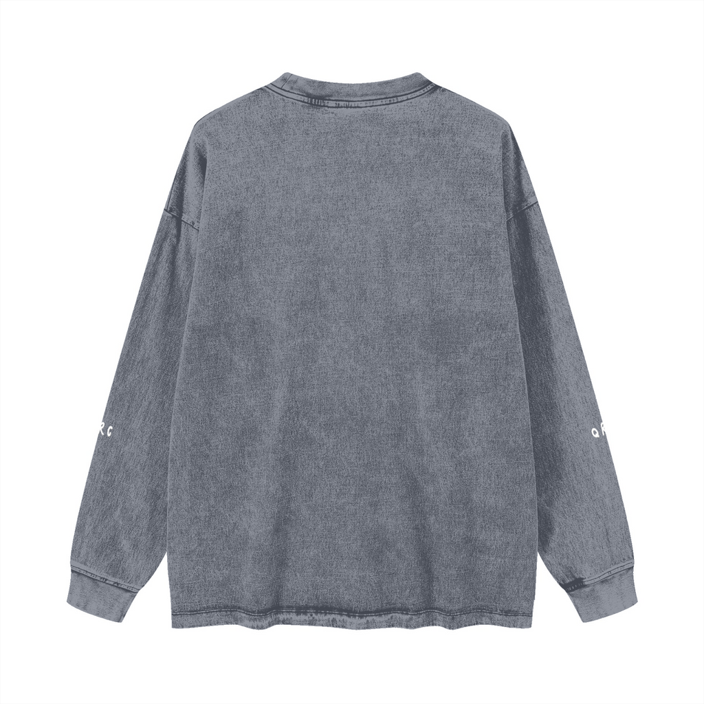 270GSM Women’s Versatile Vintage Long Sleeve Tee Light blue