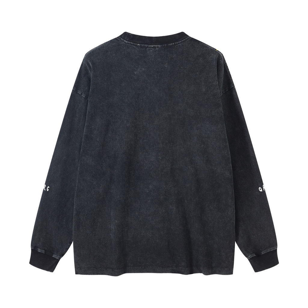 270GSM Women’s Versatile Vintage Long Sleeve Tee Snow Wash