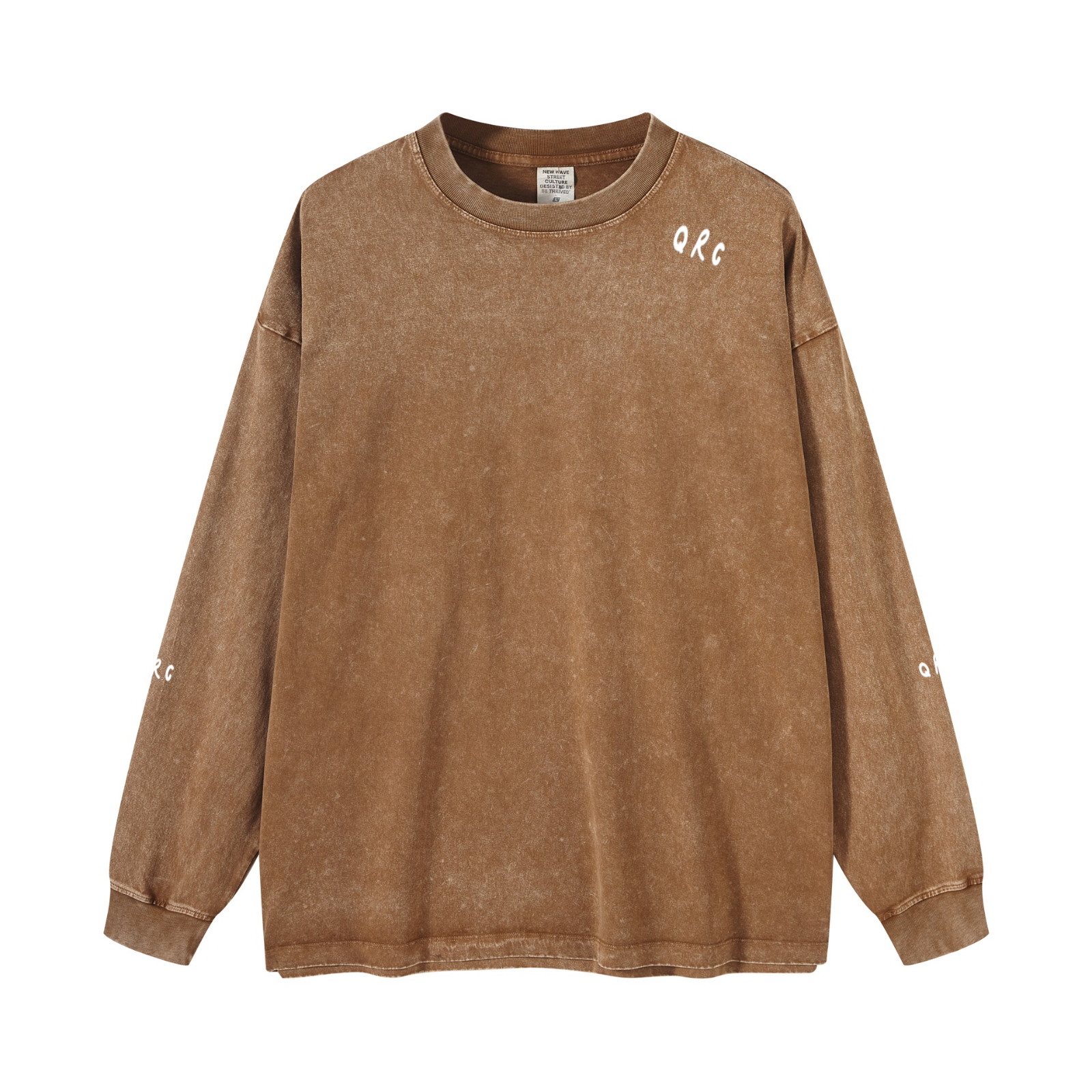 270GSM Women’s Versatile Vintage Long Sleeve Tee  Brown