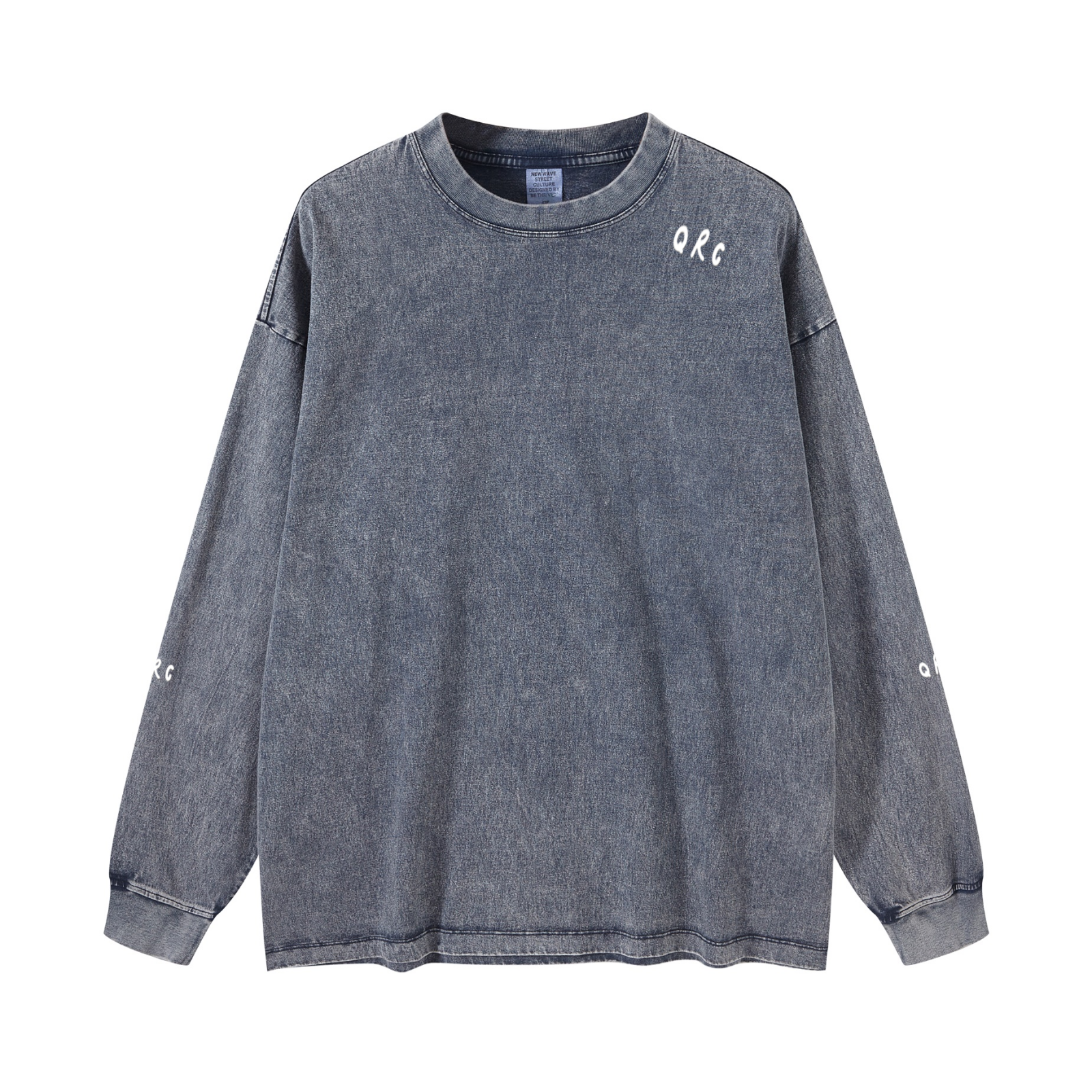 270GSM Women’s Versatile Vintage Long Sleeve Tee Light blue