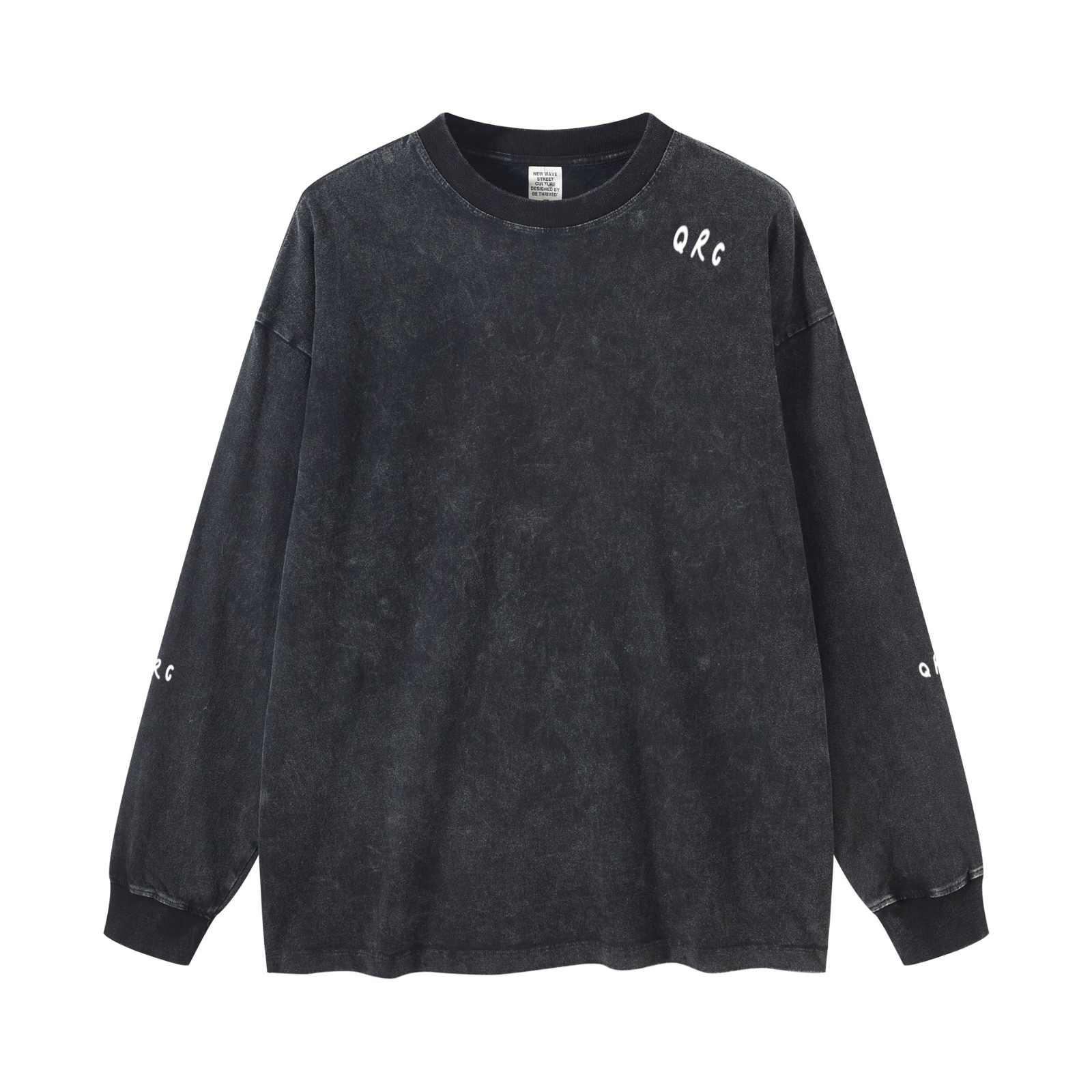 270GSM Women’s Versatile Vintage Long Sleeve Tee Snow Wash