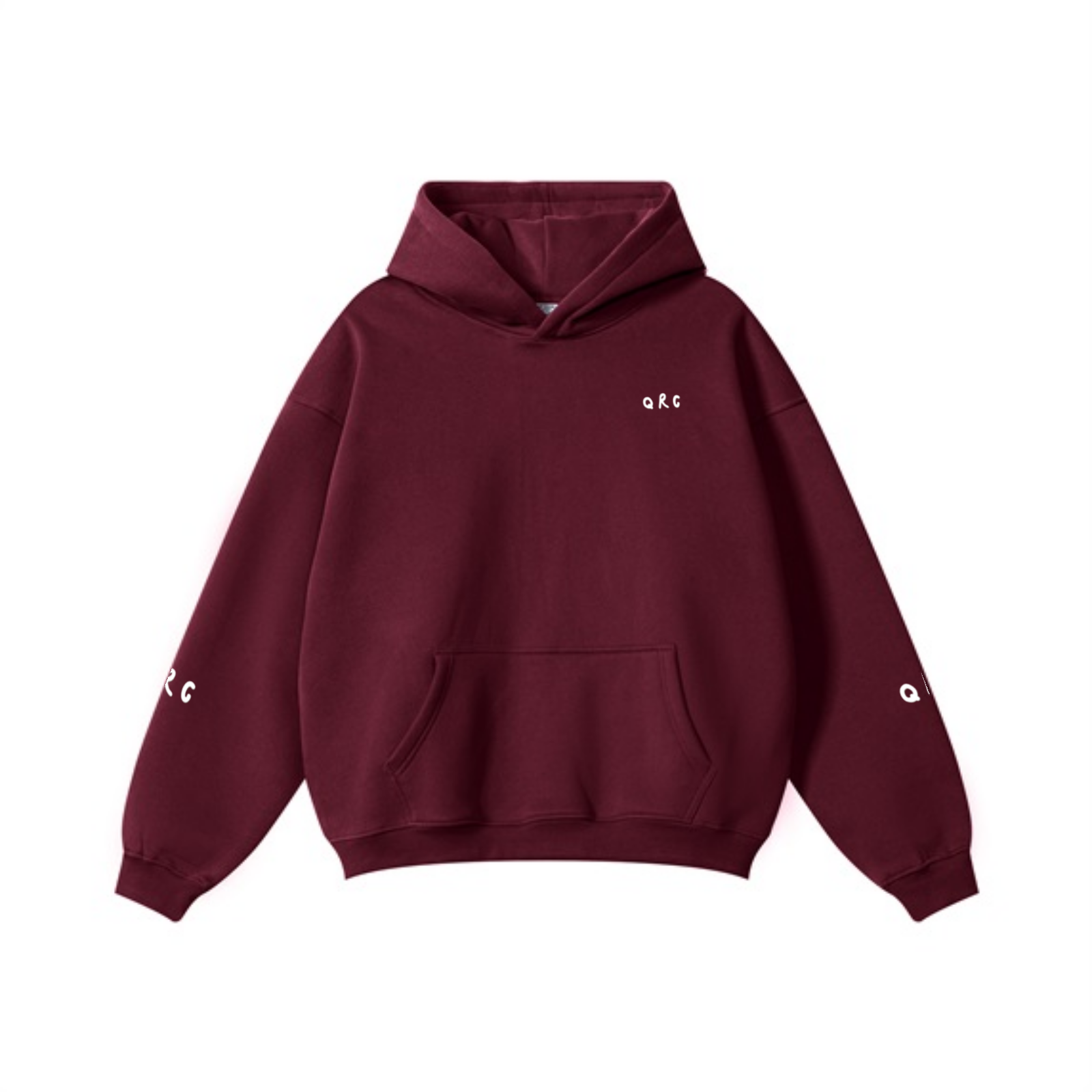 345GSM Solid Color Pullover Hoodie Dark Red