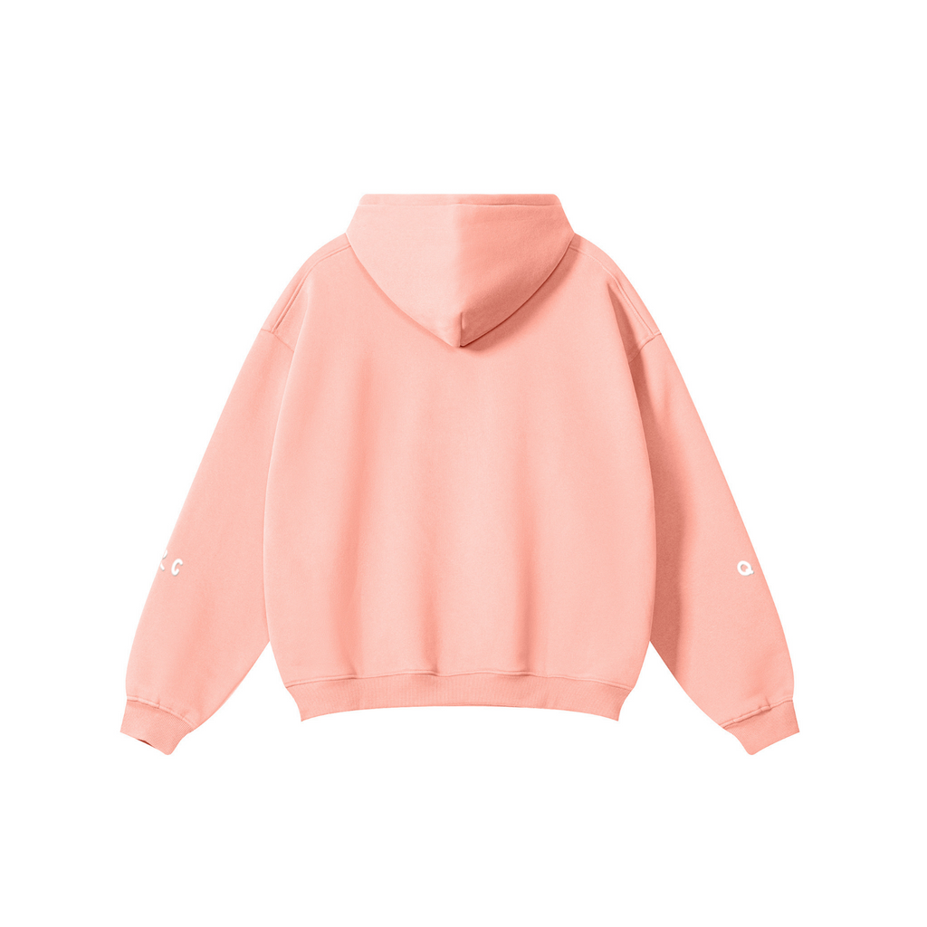 345GSM Solid Color Pullover Hoodie Pink