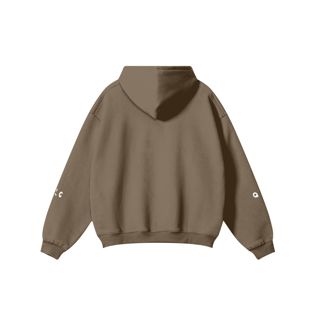 345GSM Solid Color Pullover Hoodie Brown